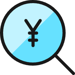 Cash Search Yen Yuan Icon from Ultimate Colors Set