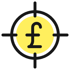 Cash Target Pound Icon from Ultimate Colors Set