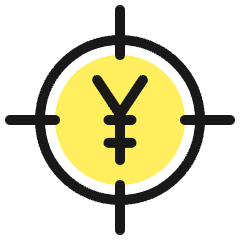 Cash Target Yen Yuan Icon from Ultimate Colors Set