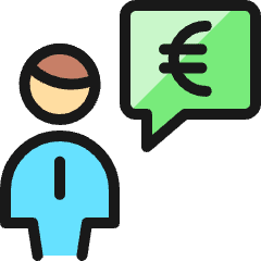 Cash User Man Message Euro Icon from Ultimate Colors Set