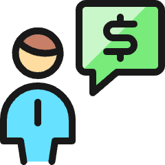 Cash User Man Message Icon from Ultimate Colors Set