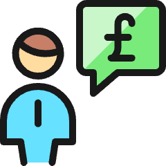 Cash User Man Message Pound Icon from Ultimate Colors Set