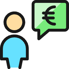 Cash User Message Euro Icon from Ultimate Colors Set