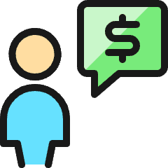 Cash User Message Icon from Ultimate Colors Set