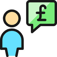 Cash User Message Pound Icon from Ultimate Colors Set
