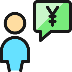 Cash User Message Yen Yuan Icon from Ultimate Colors Set
