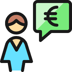 Cash User Woman Message Euro Icon from Ultimate Colors Set