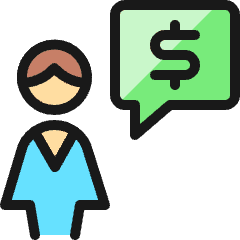 Cash User Woman Message Icon from Ultimate Colors Set