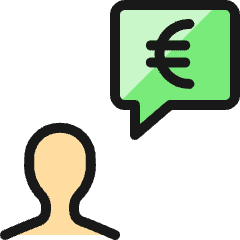 Profile Cash Message Euro Icon from Ultimate Colors Set
