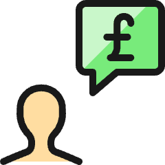 Profile Cash Message Pound Icon from Ultimate Colors Set
