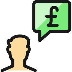 Profile Man Cash Message Pound Icon from Ultimate Colors Set