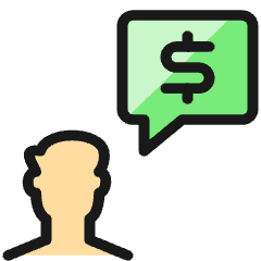 Profile Man Cash Message Icon from Ultimate Colors Set