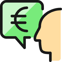 Profile User Cash Message Euro Icon from Ultimate Colors Set