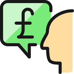Profile User Cash Message Pound Icon from Ultimate Colors Set