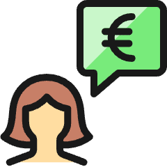 Profile Woman Cash Message Euro Icon from Ultimate Colors Set