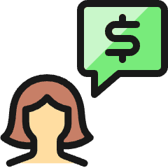 Profile Woman Cash Message Icon from Ultimate Colors Set