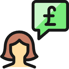 Profile Woman Cash Message Pound Icon from Ultimate Colors Set