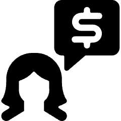 Profile Woman Cash Message Icon from Ultimate Bold Set