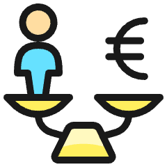User Cash Scale 1 Euro Icon from Ultimate Colors Set