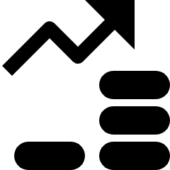 Performance Money Increase Icon from Nova Solid Set