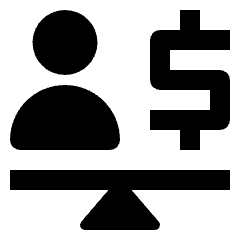 User Cash Scale Icon from Nova Solid Set