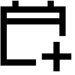 Calendar Add Icon from Sharp Line Set