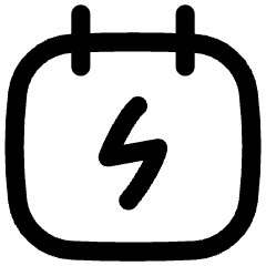 Calendar Bolt Deadline Icon from Flex Line Set