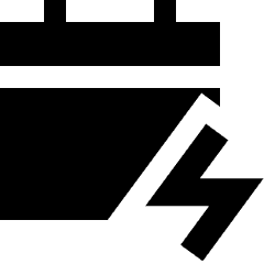 Calendar Bolt Deadline Icon from Sharp Solid Set