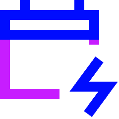 Calendar Bolt Deadline Icon from Sharp Neon Set
