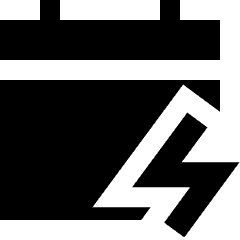 Calendar Bolt Deadline Icon from Sharp Solid Set