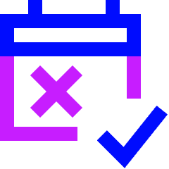 Calendar Date Free Cancelation Icon from Sharp Neon Set