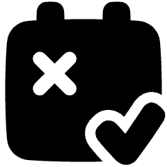 Calendar Date Free Cancelation Icon from Plump Solid Set