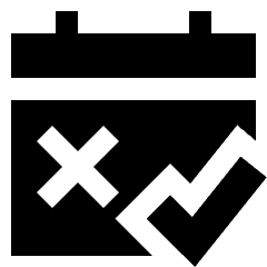 Calendar Date Free Cancelation Icon from Sharp Solid Set