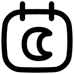 Calendar Date Night Late Icon from Flex Line Set