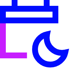 Calendar Date Night Late Icon from Sharp Neon Set