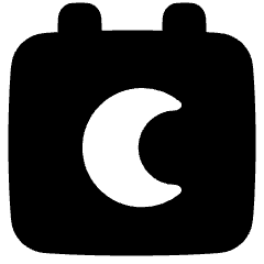 Calendar Date Night Late Icon from Plump Solid Set