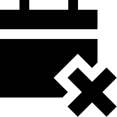 Calendar Disable Icon from Sharp Solid Set