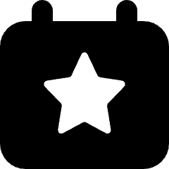 Calendar Favorite Star Icon from Micro Solid Set