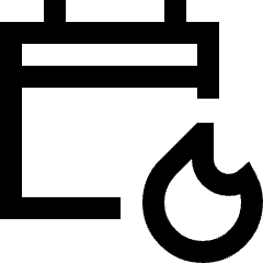 Calendar Fire Icon from Sharp Line Set