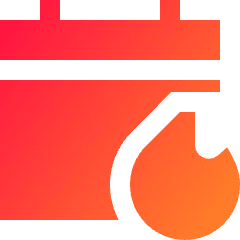 Calendar Fire Icon from Sharp Gradient Set