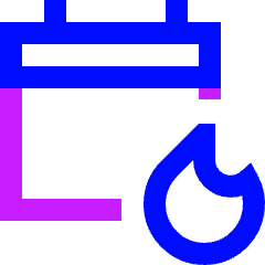 Calendar Fire Icon from Sharp Neon Set