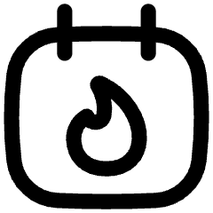 Calendar Fire Icon from Flex Line Set