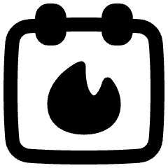 Calendar Fire Icon from Plump Remix Set