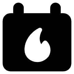 Calendar Fire Icon from Core Solid Set