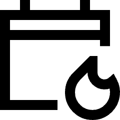 Calendar Fire Icon from Sharp Line Set