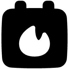 Calendar Fire Icon from Plump Solid Set