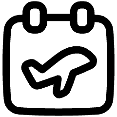 Calendar Flight Icon from Plump Line Set