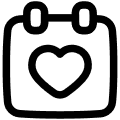 Calendar Heart Icon from Plump Line Set