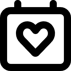 Calendar Heart Icon from Micro Line Set