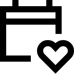 Calendar Heart Icon from Sharp Line Set
